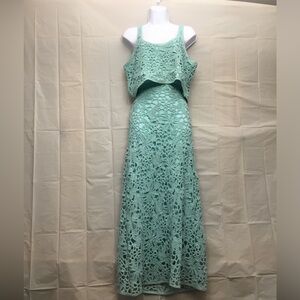 House of Harlow 1960 Aqua Crochet Maxi Dress